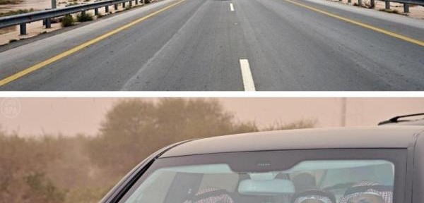 “بالصور” الملك عبدالله يتجول بسيارته في روضة خريم بعد سقوط الأمطار اليوم