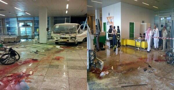 "بالصور" سيارة تقتحم صالة مطار جدة وتصيب وتقتل شخصين من الجنسية الايرانية 5