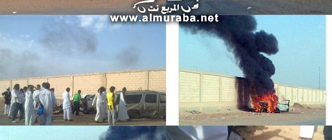 "بالصور" حادث تفحيط في شارع "ذكريات الرياض" يصيب شباباً ويحرق سيارات 1