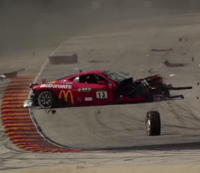 "فيديو" شاهد لحظات وقوع حادث فيراري 458 في سباق "طريق أمريكا" ونجاة السائق 1
