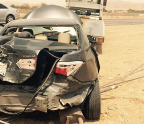 "صورة" حادث اصطدام تويوتا كورولا بكاميرا ساهر على طريق المزاحمية - الرياض 1