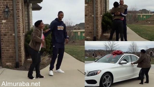 "بالفيديو" لاعب سلة أمريكي يهدي والدته سيارة فارهة كانت تحلم بها 1