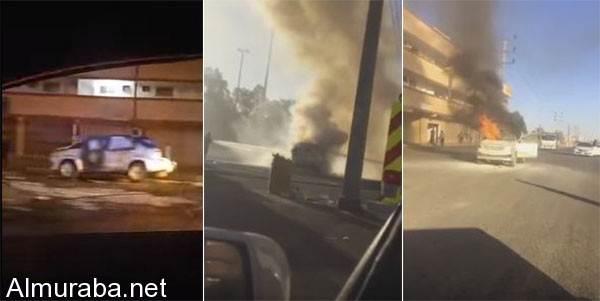 “فيديو” احتراق سيارة ساهر في مدينة تبوك بسبب التماس كهربائي