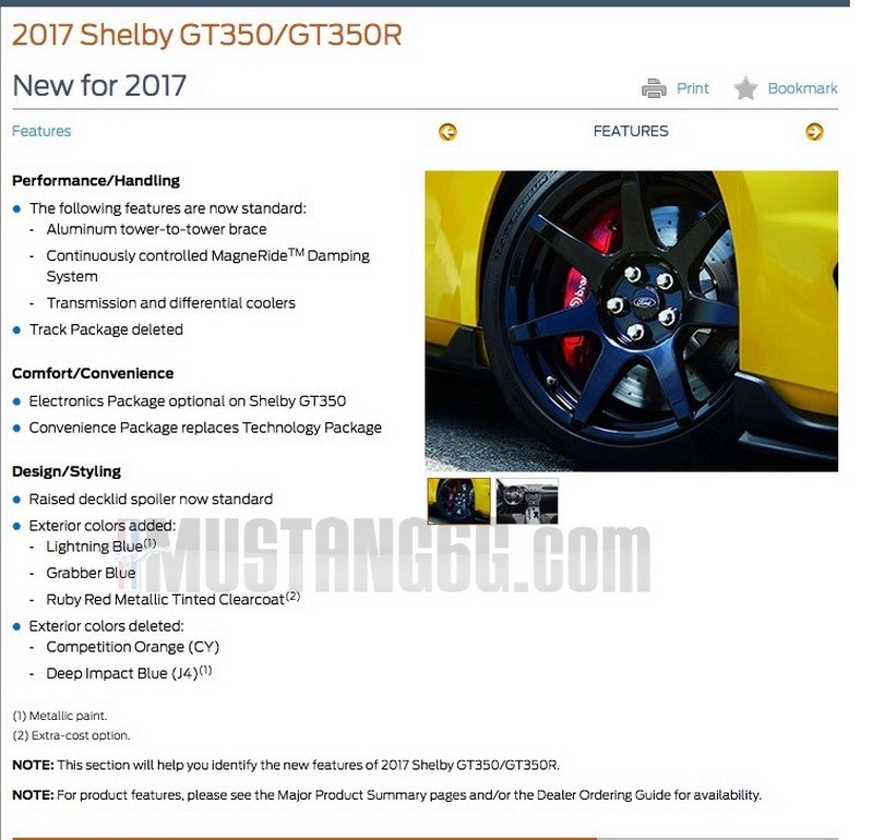 سيارة "فورد" شيلبي موستنج GT350 تحصل على تحديثات جديدة Ford 2017 1