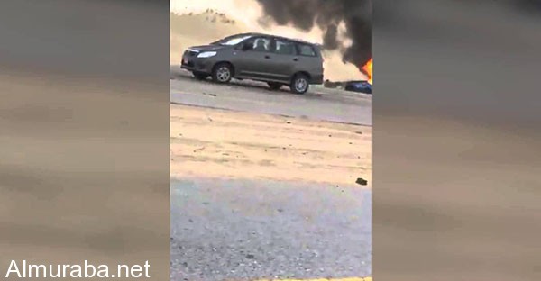 “فيديو” مفحط اصطدم فأشعل النار بسيارته لإخفاء جريمته