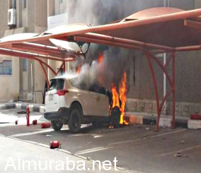 “صورة“ احتراق مركبة أحد موظفي مستشفى الملك فهد بجازان 1