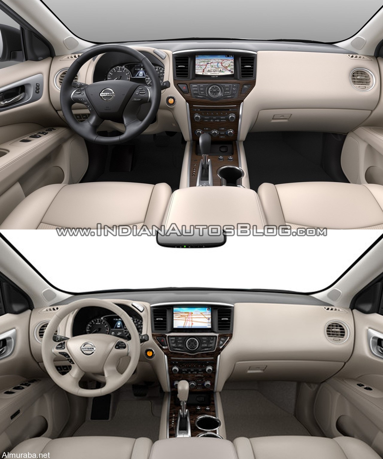 2017-Nissan-Pathfinder-facelift-vs.-2013-Nissan-Pathfinder-interior-dashboard