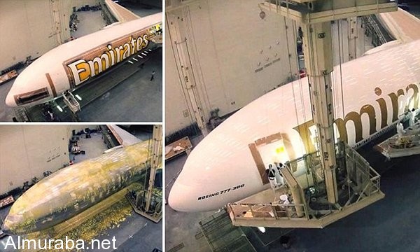 “فيديو” شاهد عملية طلاء أكبر طائرة في العالم تابعة لطيران الامارات