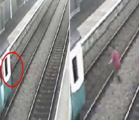 “فيديو“ شاهد مراهق يقفز أمام قطار متحرك ليرغم سائقه على الوقوف