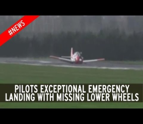 “فيديو” شاهد لحظة هبوط طائرة حربية اضطرارياً دون عجلات