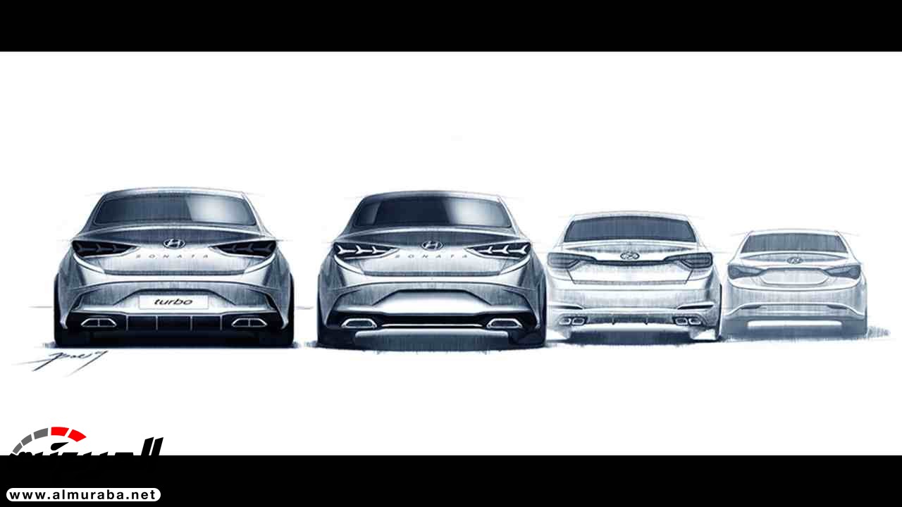 "هيونداي" تصدر رسومات تشويقية لفيس ليفت سوناتا Hyundai Sonata 2018 2