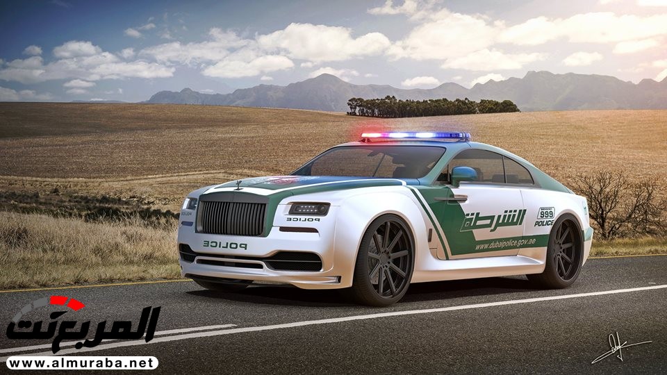 "صور افتراضية" هكذا ستكون سيارة رولز رويس عندما تنضم الى شرطة دبي Rolls-Royce Wraith 9