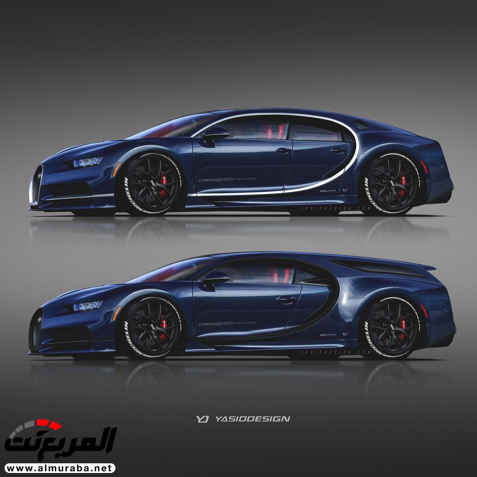 "صورة افتراضية" لشكل "بوجاتي" شيرون بجسم شوتينج بريك أو ذو أربعة أبواب Bugatti Chiron 2