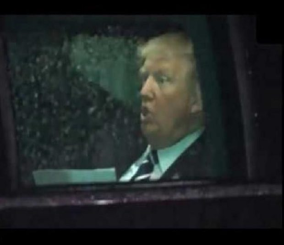 “فيديو” شاهد ترامب وهو داخل سيارته يقرأ خطابا ويتدرب على إيماءات وتعبيرات مختلفة للوجه