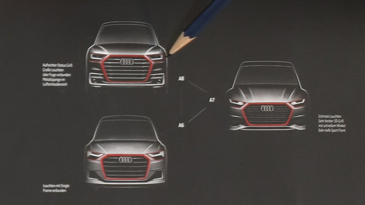 رسم تخطيطي لموديلات أودي A8 و A7 و A6 الجديدة يكشف عن تصميم تطوري Audi 1