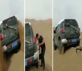 "فيديو" شاهد قطع حديدية صينية تحمي السيارات من الغرز في الرمال 3