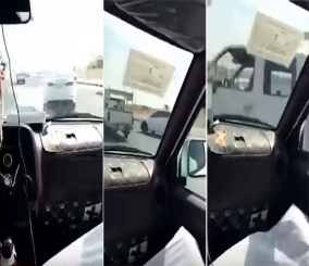 "فيديو" شاهد تهور سائق وممارسته التفحيط في أحد الطرق السريعة وتسببه في كارثة 3