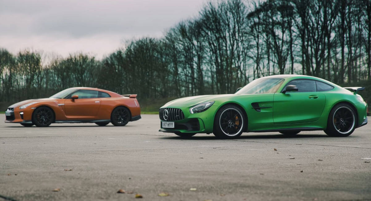 “بالفيديو” أيهما أسرع: نيسان GT-R أم مرسيدس GT-R AMG