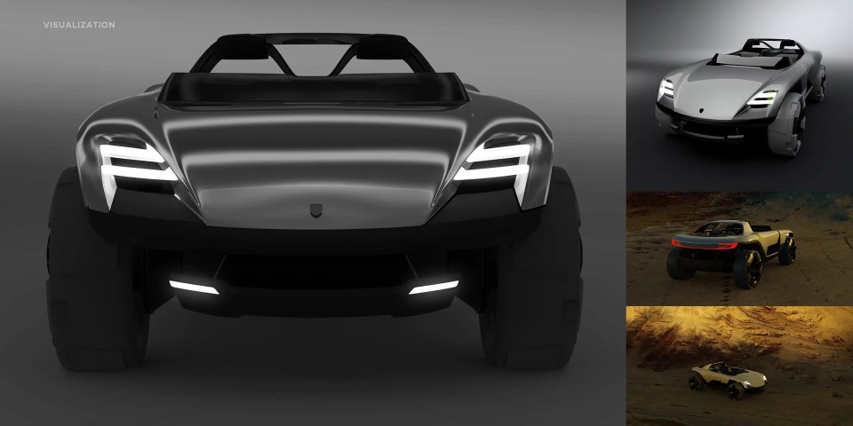 سيارة بورش لسباقات الصحراء تظهر في صور افتراضية 11