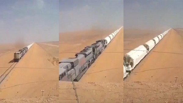 شاهد أطول قطار شحن في العالم على الأراضي السعودية 1