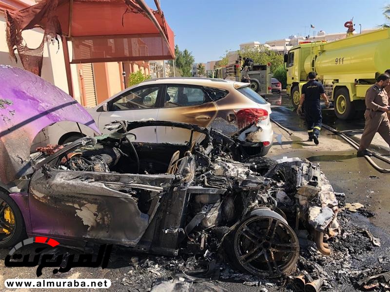 “بالفيديو والصور” شخص متنكر في زي نسائي يحرق سيارة فارهة في جدة