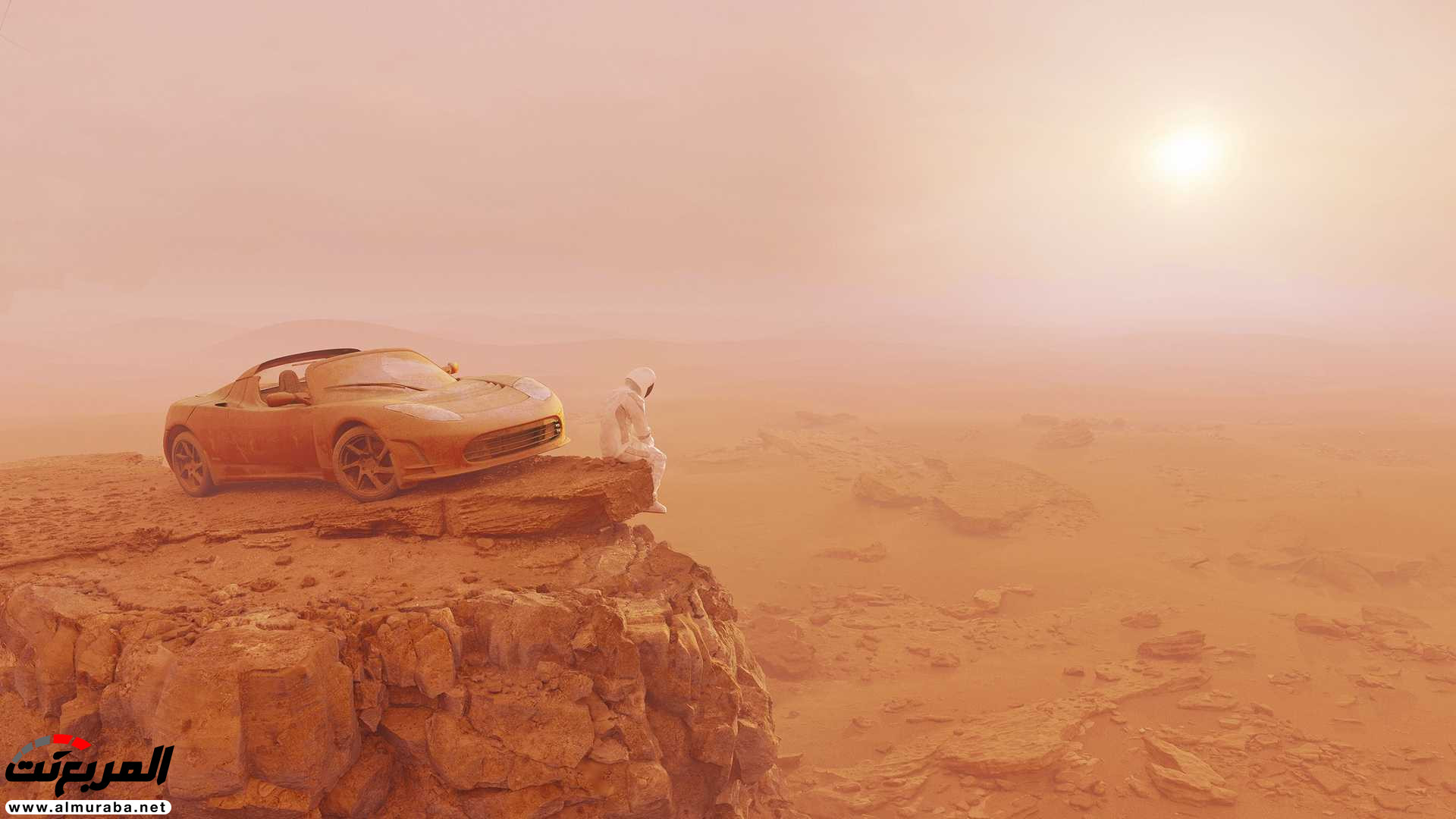 تيسلا رودستر وصلت إلى المريخ في صور تخيلية 16