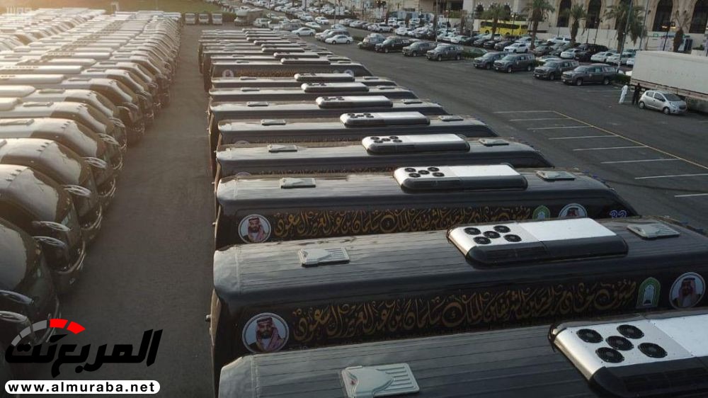 "بالصور" مئات من الحافلات الحديثة لنقل الحجاج خلال موسم الحج 2