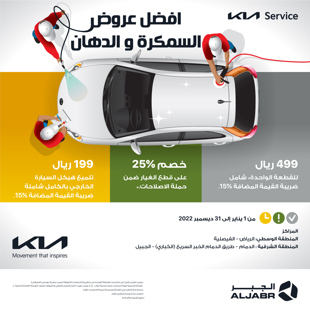 كيا الجبر وكيل كيا تُطلق عرض “السمكرة والدهان” لصيانة السيارات