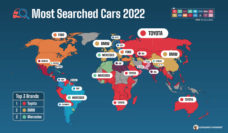 ما هي أكثر السيارات بحثاً في نتائج جوجل لعام 2022؟ «تويوتا تفرض هيمنتها ولن تصدق تراجع هذه العلامة» 3