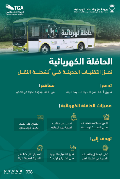 "النقل" توضح أهداف ومميزات الحافلة الكهربائية 3