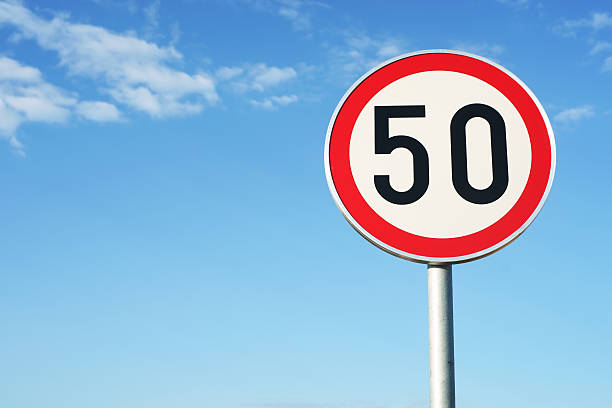 Speed limit 50 traffic sign.