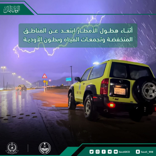 إرشادات “الدفاع المدني” لقائدي المركبات حال هطول الأمطار 5