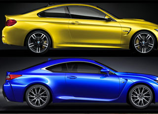 مقارنة سريعة بين بي ام دبليو ام فور ولكزس ار سي اف BMW M4 vs Lexus RC F 4