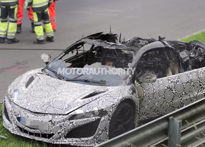 “فيديو” احتراق اكورا 2015 الجديدة كلياً اثناء اختبارها في حلبة نوربورغرينغ Acura