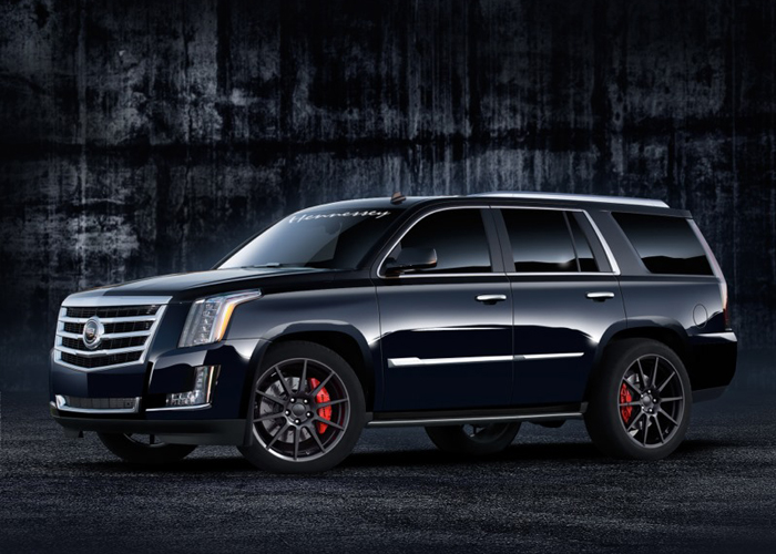 اسكاليد سي يو في 2015 من هينيسي بمحرك 557 حصان سوبر تشارج Cadillac Escalade